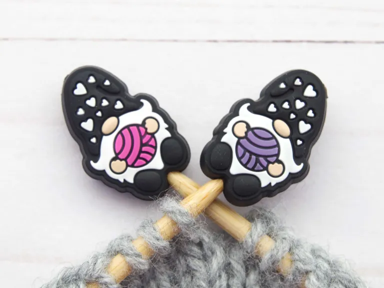 Stitch Stoppers Yarn Loving Black Gnome from Fox & Pine Stitches 2/package